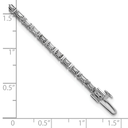14K White Gold 4Ctw Vs Def Lab Grown Emerald Diamond Cert Tennis Bracelet