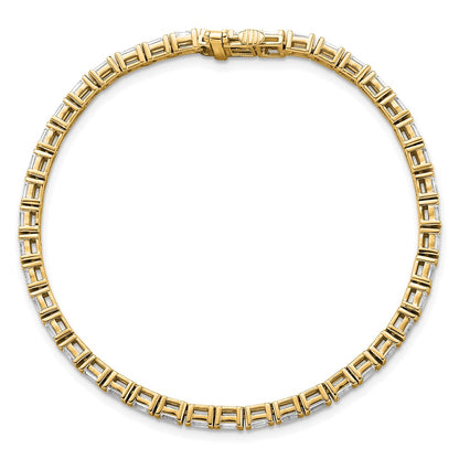 14K Yellow Gold 4Ctw Vs Def Lab Grown Emerald Diamond Cert Tennis Bracelet