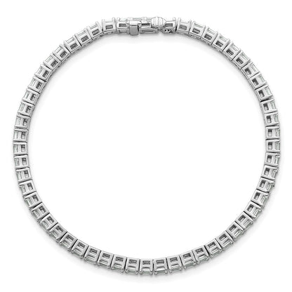 14K White Gold Wg Certified 4Ctw Vs Def Lab Grown Emerald Diamond Tennis Bracelet