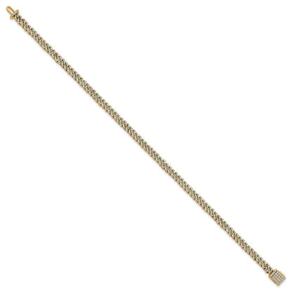 14K Yellow Gold 2 Carat Lab Grown Diamond Vs/Si+ G+ 4mm Pav‚Äö Cuban Link Bracelet