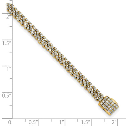 14K Yellow Gold 2 Carat Lab Grown Diamond Vs/Si+ G+ 4mm Pav‚Äö Cuban Link Bracelet