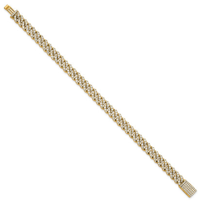 10K Yellow Gold 5 Carat Lab Grown Diamond Vs/Si+ G+ 4mm Pav‚Äö Cuban Link Bracelet