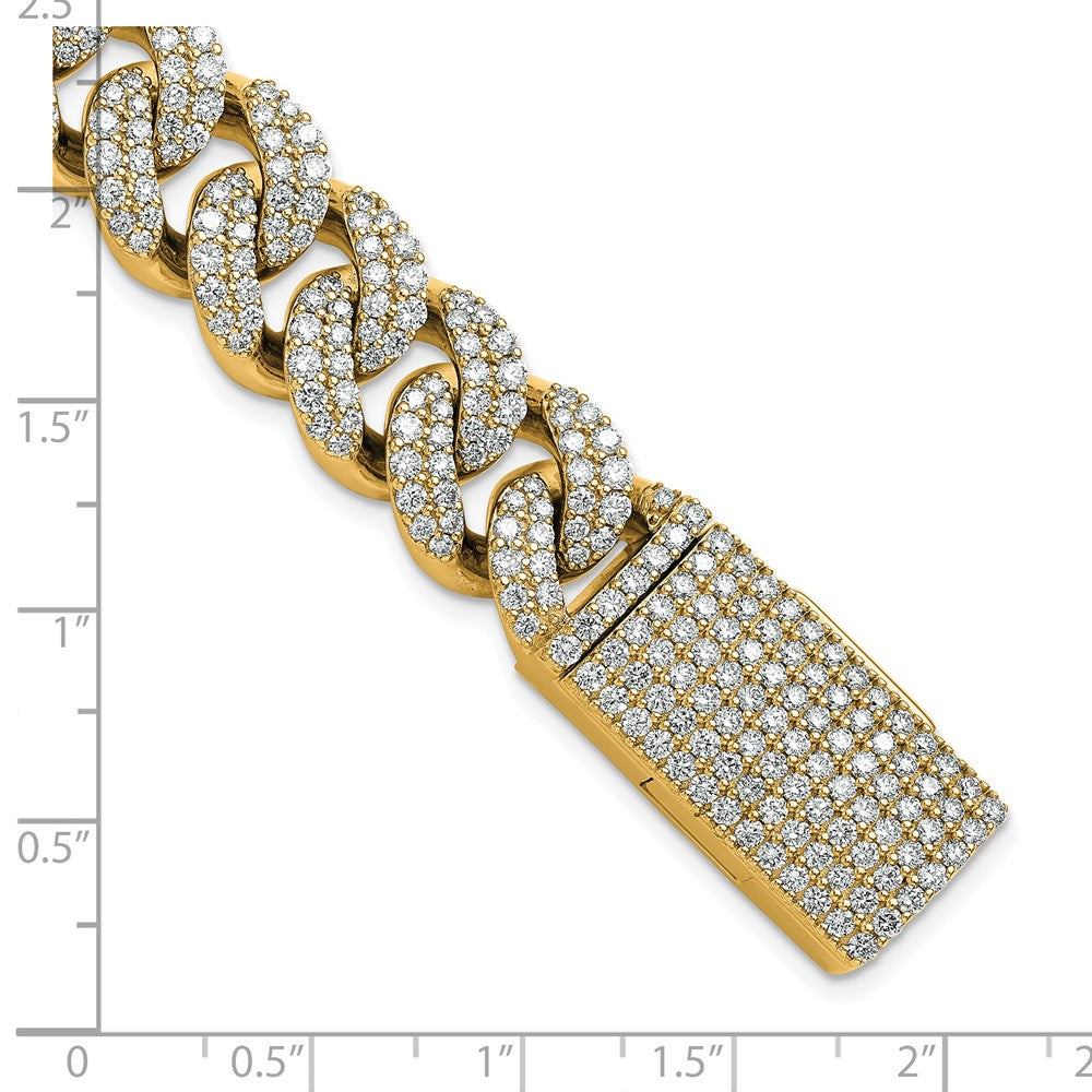 10K Yellow Gold 11 3/8 Carat Lab Grown Diamond Vs/Si+ G+ 4mm Pav‚Äö Cuban Link Bracelet