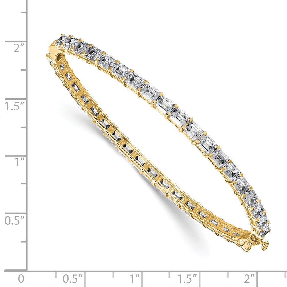 14K Yellow Gold True Origin 7 5/8 Carat Lab Grown Diamond Vs+ F+ 7.5 Inch Bangle