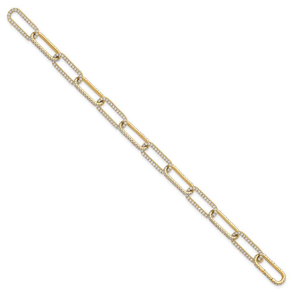 14K Yellow Gold True Origin 4 Carat Lab Grown Diamond Vs+ F+ 8 Inch Link Bracelet With A 1 Extension