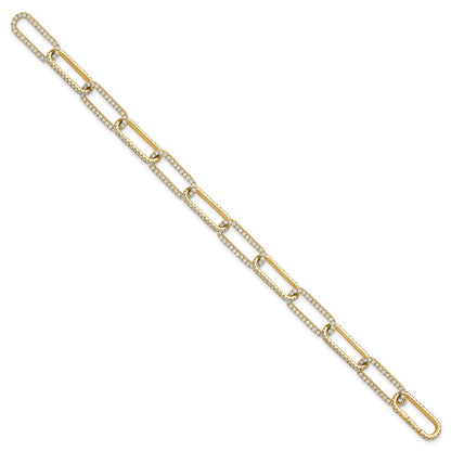 14K Yellow Gold True Origin 4 Carat Lab Grown Diamond Vs+ F+ 8 Inch Link Bracelet With A 1 Extension