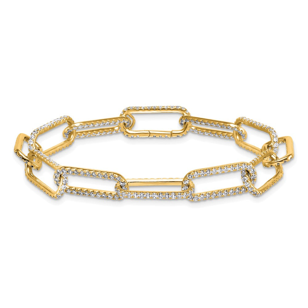 14K Yellow Gold True Origin 4 Carat Lab Grown Diamond Vs+ F+ 8 Inch Link Bracelet With A 1 Extension