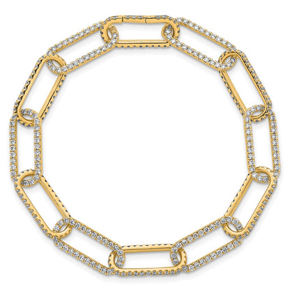 14K Yellow Gold True Origin 4 Carat Lab Grown Diamond Vs+ F+ 8 Inch Link Bracelet With A 1 Extension