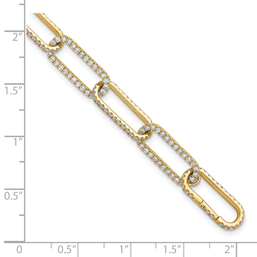 14K Yellow Gold True Origin 4 Carat Lab Grown Diamond Vs+ F+ 8 Inch Link Bracelet With A 1 Extension