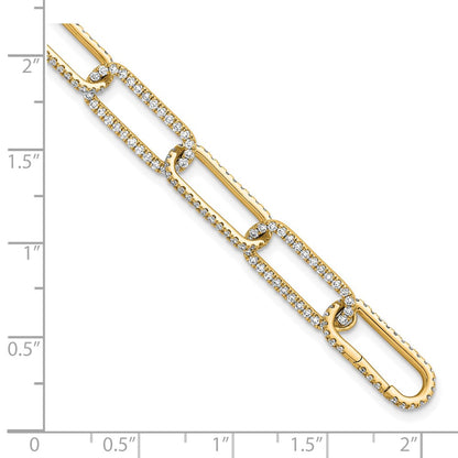 14K Yellow Gold True Origin 4 Carat Lab Grown Diamond Vs+ F+ 8 Inch Link Bracelet With A 1 Extension