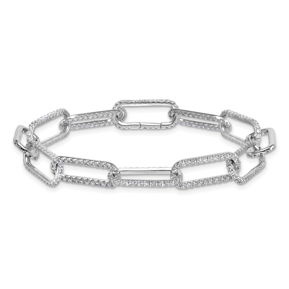 14K White Gold True Origin 3 1/2 Carat Lab Grown Diamond Vs+ F+ 7 Inch Link Bracelet With A 1 Extension