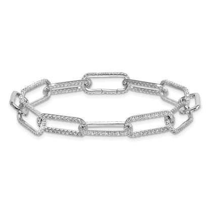 14K White Gold True Origin 4 Carat Lab Grown Diamond Vs+ F+ 8 Inch Link Bracelet With A 1 Extension