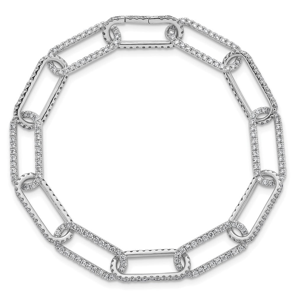 14K White Gold True Origin 4 Carat Lab Grown Diamond Vs+ F+ 8 Inch Link Bracelet With A 1 Extension