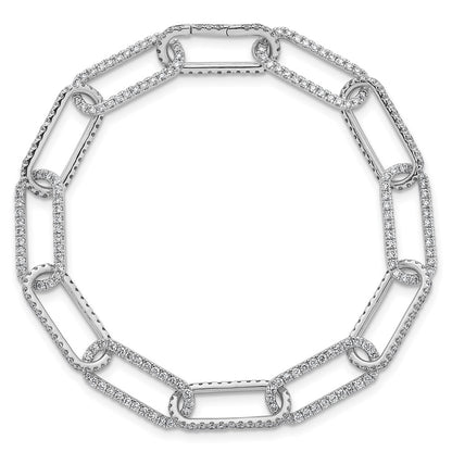 14K White Gold True Origin 4 Carat Lab Grown Diamond Vs+ F+ 8 Inch Link Bracelet With A 1 Extension