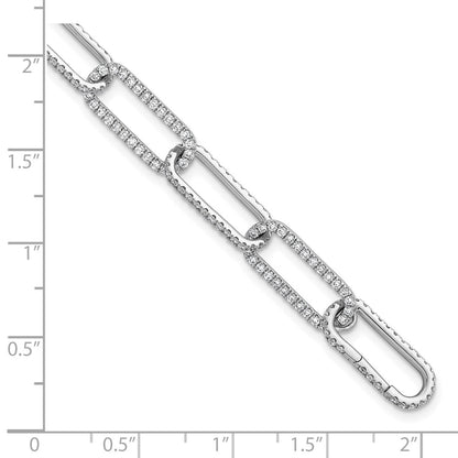 14K White Gold True Origin 3 1/2 Carat Lab Grown Diamond Vs+ F+ 7 Inch Link Bracelet With A 1 Extension