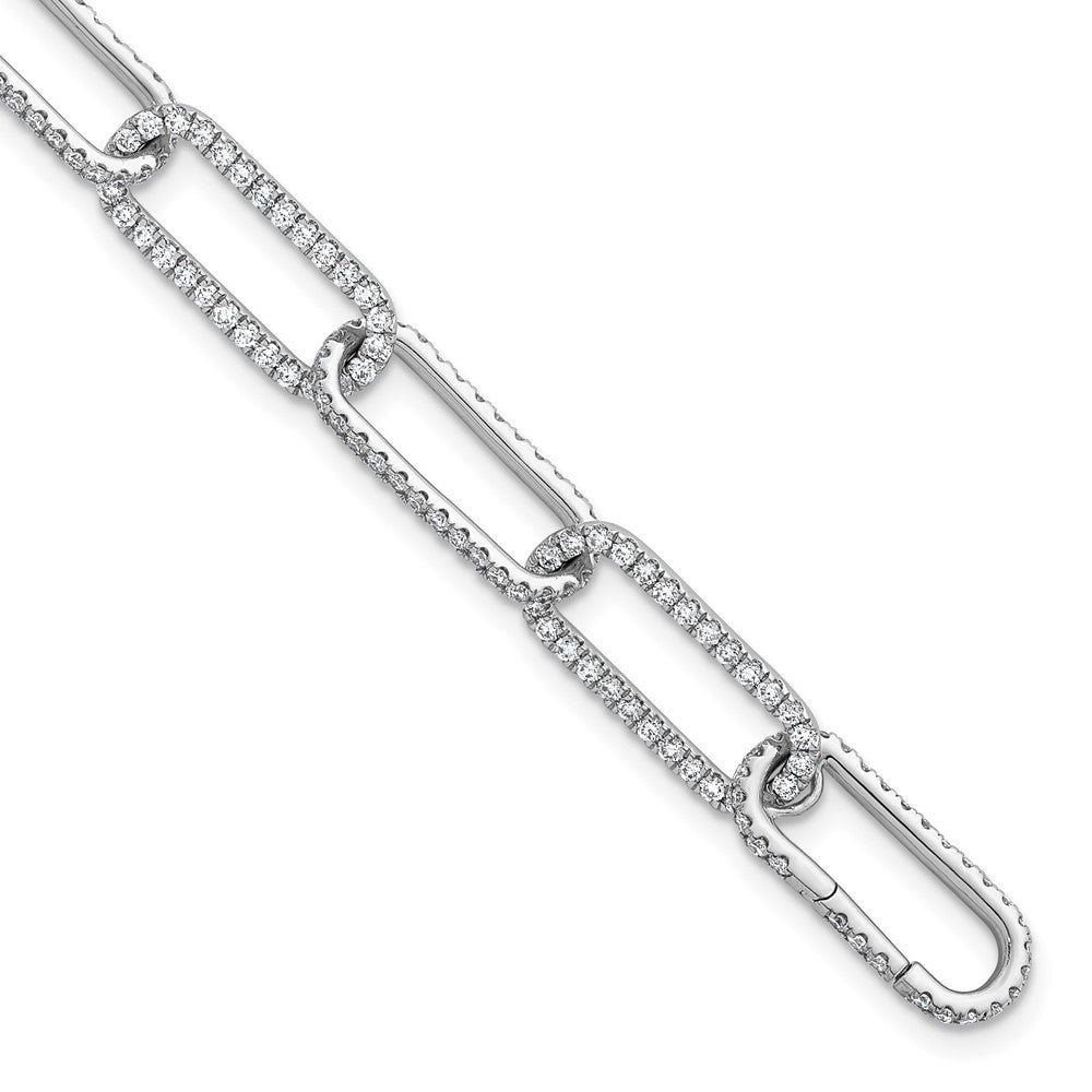 14K White Gold True Origin 4 Carat Lab Grown Diamond Vs+ F+ 8 Inch Link Bracelet With A 1 Extension