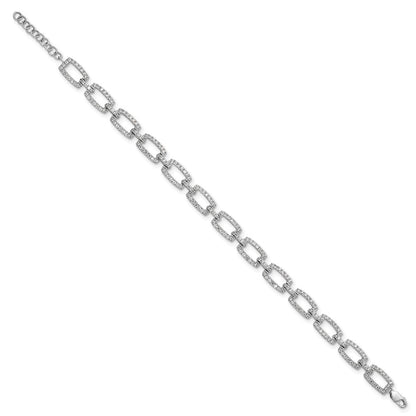 14K White Gold True Origin 2 5/8 Carat Lab Grown Diamond Vs Def 7 Inch Rectangle Link Bracelet With A 1 Extension