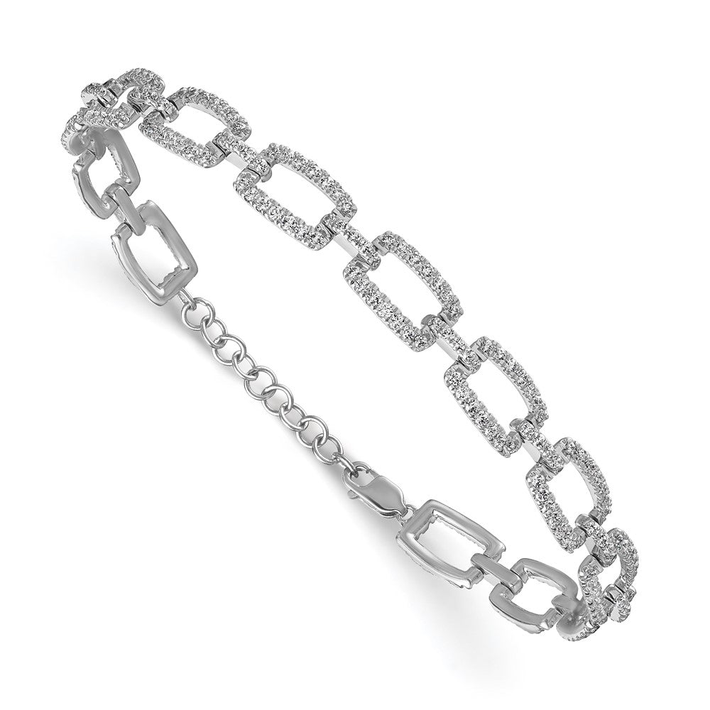 14K White Gold True Origin 2 5/8 Carat Lab Grown Diamond Vs Def 7 Inch Rectangle Link Bracelet With A 1 Extension