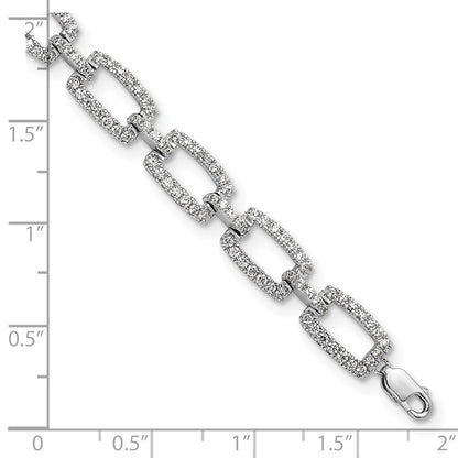 14K White Gold True Origin 2 5/8 Carat Lab Grown Diamond Vs Def 7 Inch Rectangle Link Bracelet With A 1 Extension