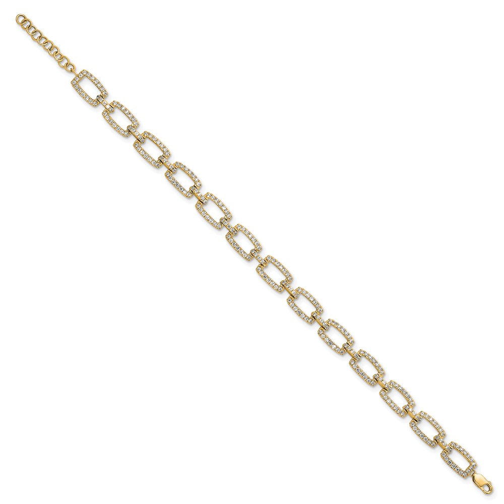 14K Yellow Gold True Origin 2 5/8 Carat Lab Grown Diamond Vs D E F 7 Inch Rectangle Link Bracelet With A 1 Extension