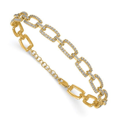 14K Yellow Gold True Origin 2 5/8 Carat Lab Grown Diamond Vs D E F 7 Inch Rectangle Link Bracelet With A 1 Extension