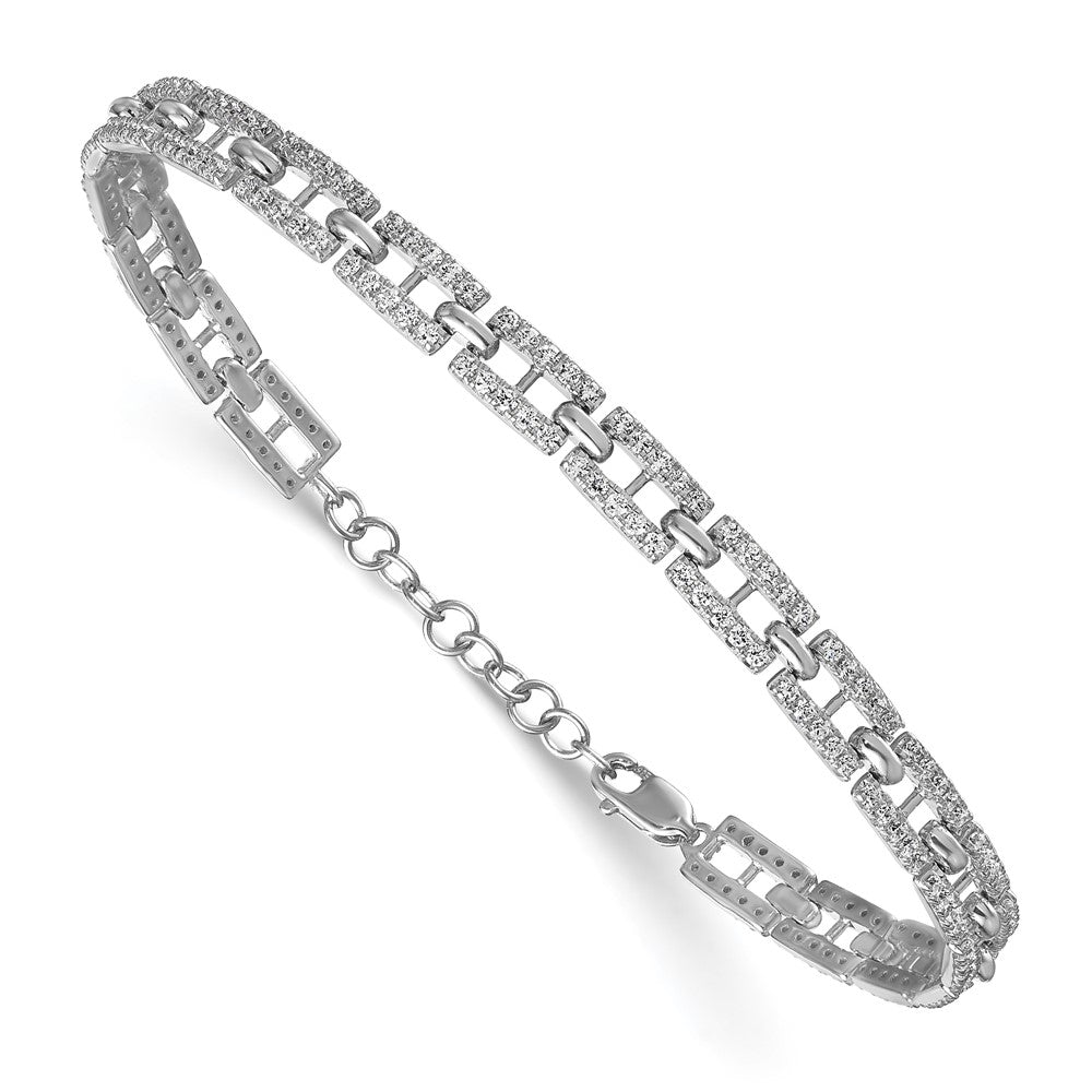 14K White Gold True Origin 2 Carat Lab Grown Diamond Vs Def 7 Inch Fancy Link Bracelet With A 1 Extension