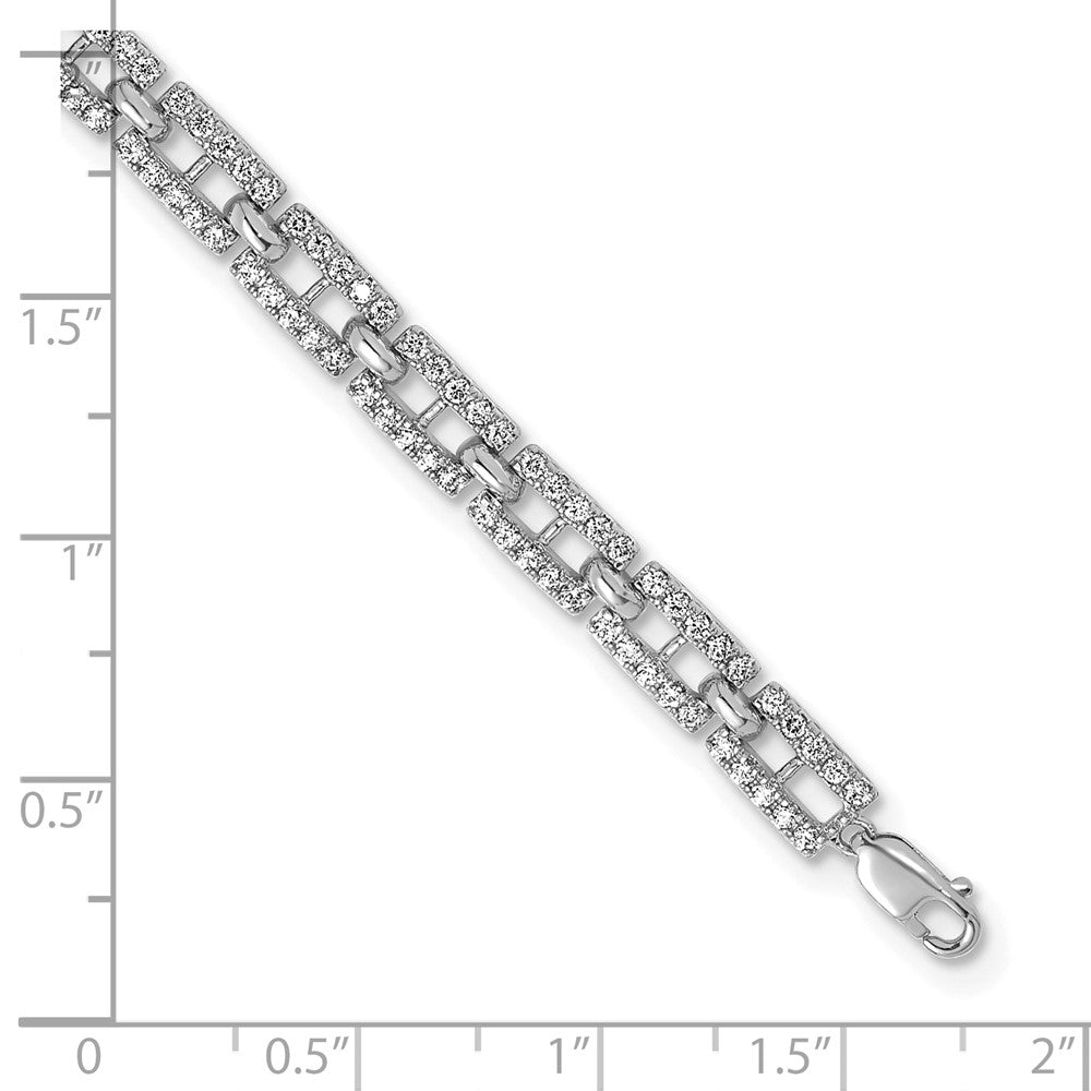 14K White Gold True Origin 2 Carat Lab Grown Diamond Vs Def 7 Inch Fancy Link Bracelet With A 1 Extension