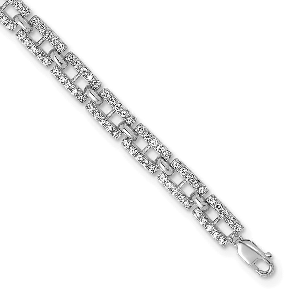 14K White Gold True Origin 2 Carat Lab Grown Diamond Vs Def 7 Inch Fancy Link Bracelet With A 1 Extension