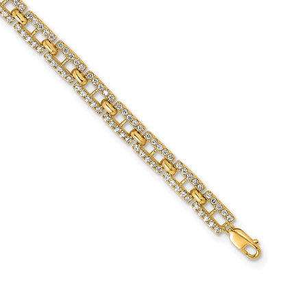 14K Yellow Gold True Origin 2 Carat Lab Grown Diamond Vs Def 7 Inch Fancy Link Bracelet With A 1 Extension