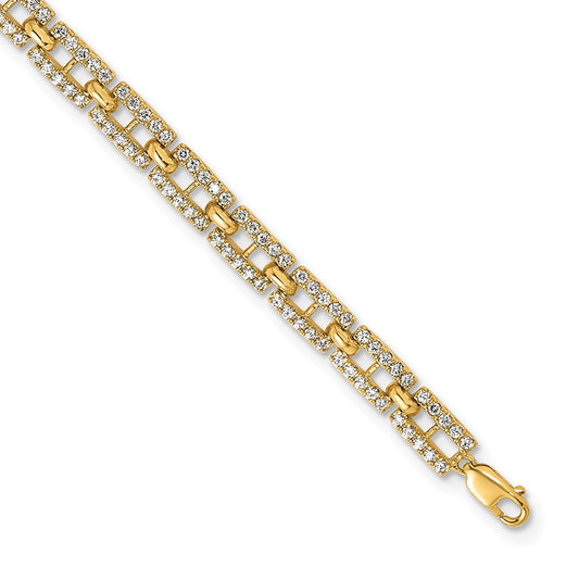 14K Yellow Gold True Origin 2 Carat Lab Grown Diamond Vs Def 7 Inch Fancy Link Bracelet With A 1 Extension