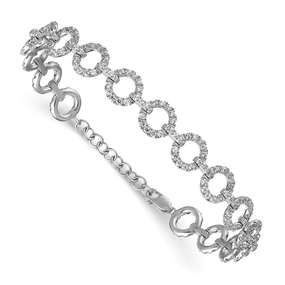 14K White Gold True Origin 2 7/8 Carat Lab Grown Diamond Vs Def 7 Inch Fancy Link Bracelet With A 1 Extension