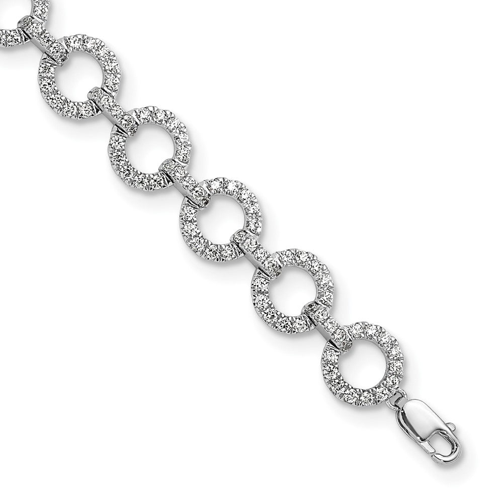 14K White Gold True Origin 2 7/8 Carat Lab Grown Diamond Vs Def 7 Inch Fancy Link Bracelet With A 1 Extension