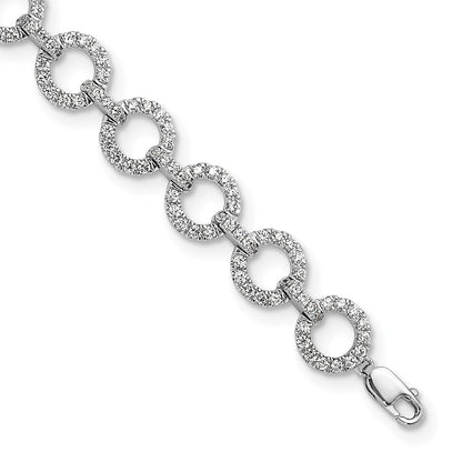 14K White Gold True Origin 2 7/8 Carat Lab Grown Diamond Vs Def 7 Inch Fancy Link Bracelet With A 1 Extension