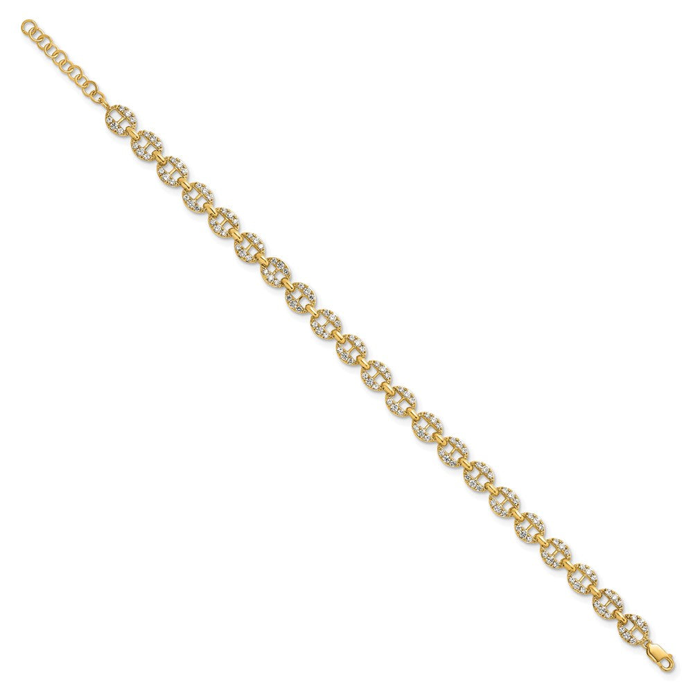 14K Yellow Gold True Origin 1 7/8 Carat Lab Grown Diamond Vs D E F 7 Inch Anchor Link Bracelet With A Extension