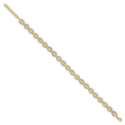 14K Yellow Gold True Origin 1 7/8 Carat Lab Grown Diamond Vs D E F 7 Inch Anchor Link Bracelet With A Extension