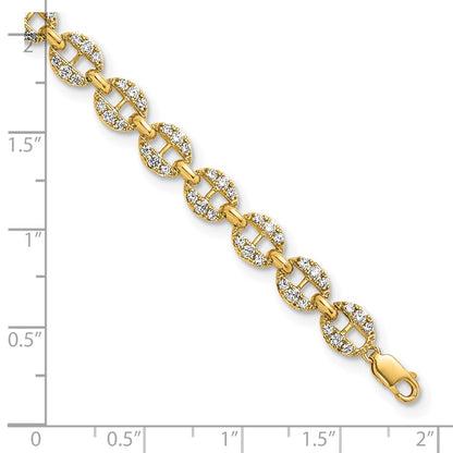 14K Yellow Gold True Origin 1 7/8 Carat Lab Grown Diamond Vs D E F 7 Inch Anchor Link Bracelet With A Extension