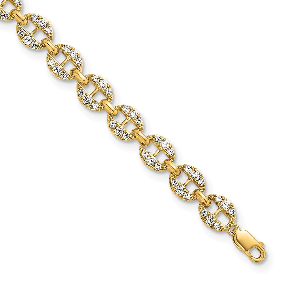 14K Yellow Gold True Origin 1 7/8 Carat Lab Grown Diamond Vs D E F 7 Inch Anchor Link Bracelet With A Extension