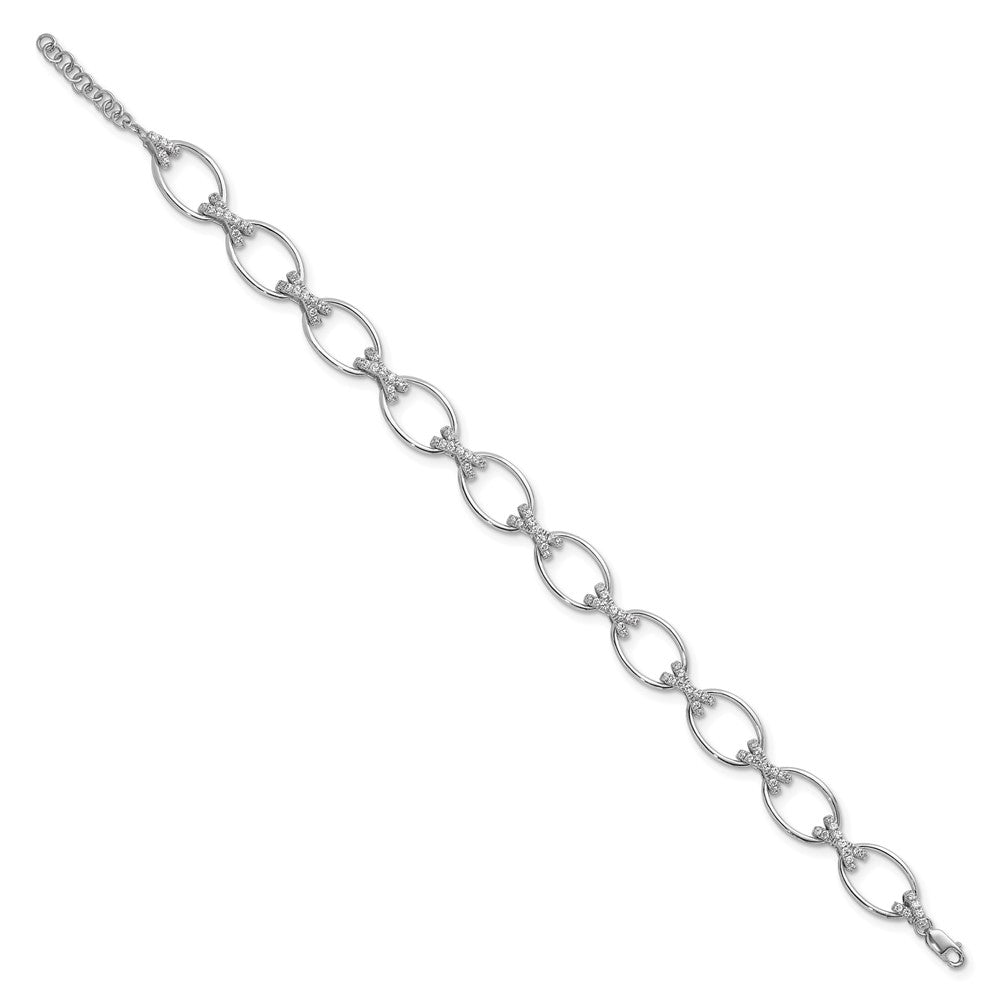 14K White Gold True Origin 1 1/6 Carat Lab Grown Diamond Vs Def 7 Inch X And O Bracelet With A Extension