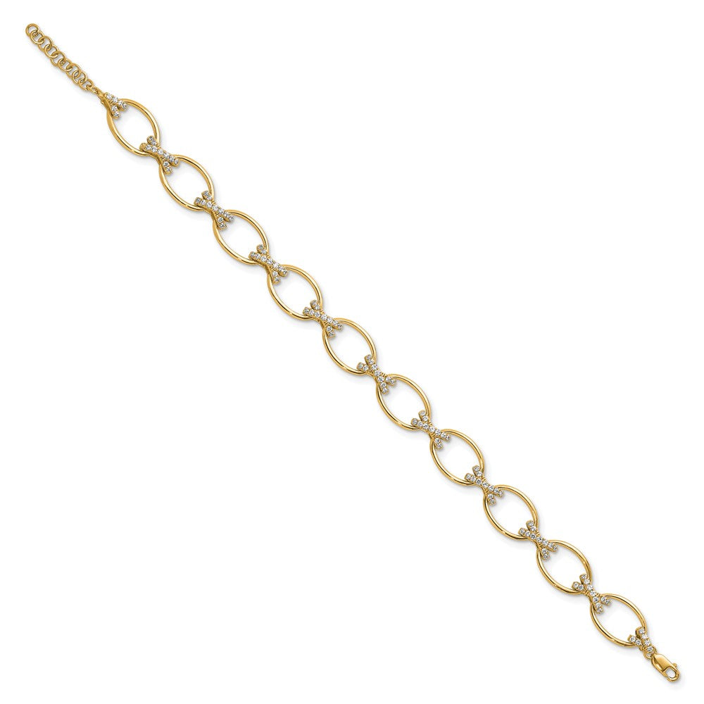14K Yellow Gold True Origin 1 1/6 Carat Lab Grown Diamond Vs D E F 7 Inch X And O Bracelet With A Extension