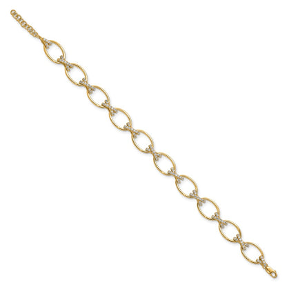 14K Yellow Gold True Origin 1 1/6 Carat Lab Grown Diamond Vs D E F 7 Inch X And O Bracelet With A Extension