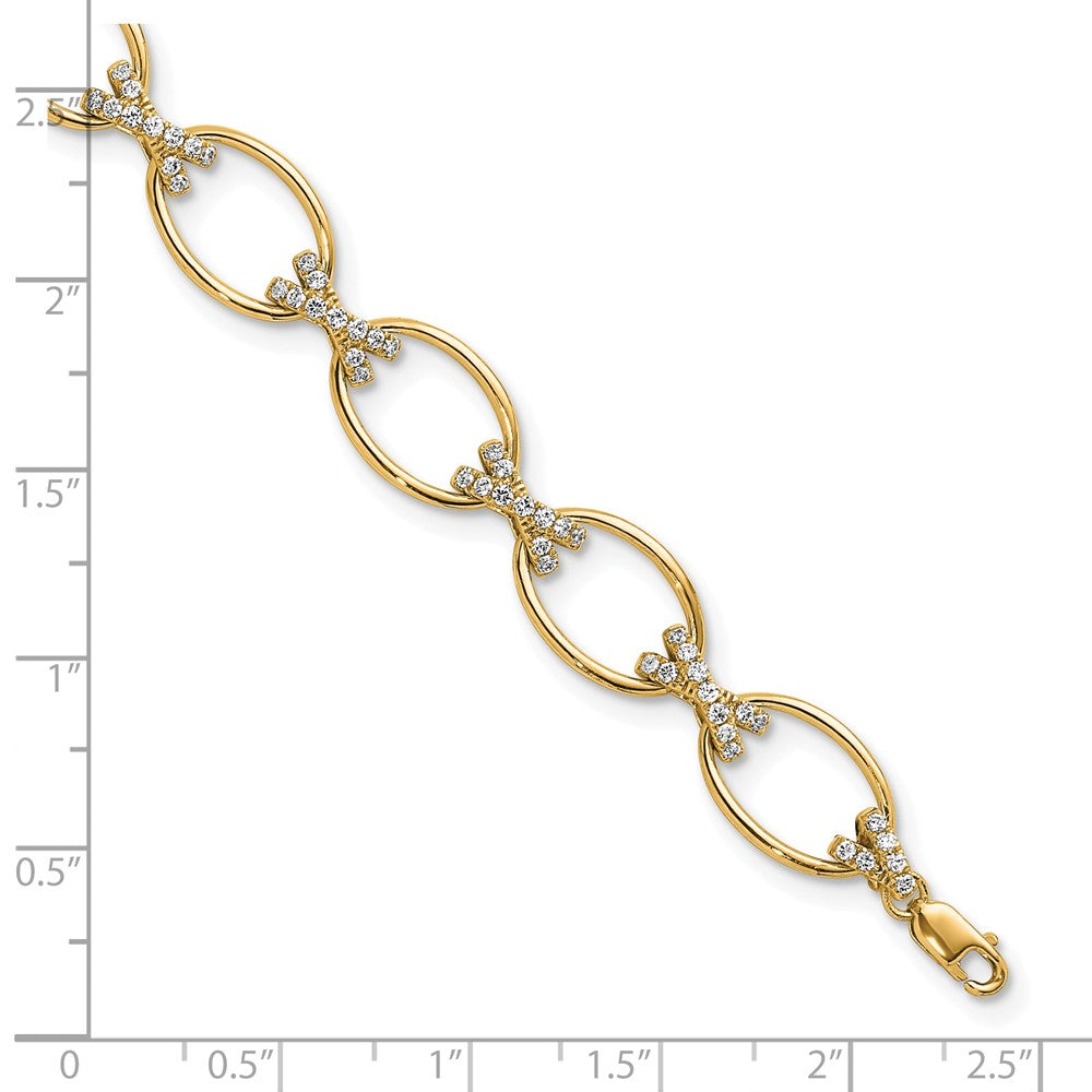 14K Yellow Gold True Origin 1 1/6 Carat Lab Grown Diamond Vs D E F 7 Inch X And O Bracelet With A Extension