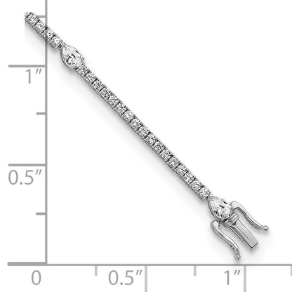 14K White Gold True Origin 4 1/2 Carat Lab Grown Diamond Vs D E F Round And Pear 7 Inch Bracelet