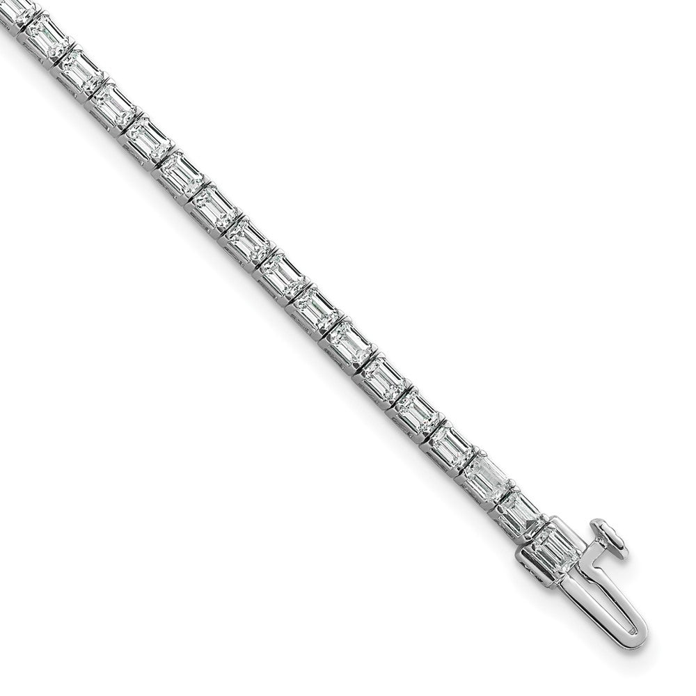 14K White Gold Lab Grown Diamond Vs/Si+ G+ Emerald Tennis Bracelet