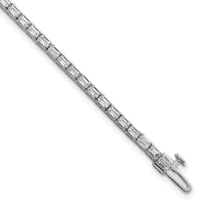 14K White Gold Lab Grown Diamond Vs/Si+ G+ Emerald Tennis Bracelet
