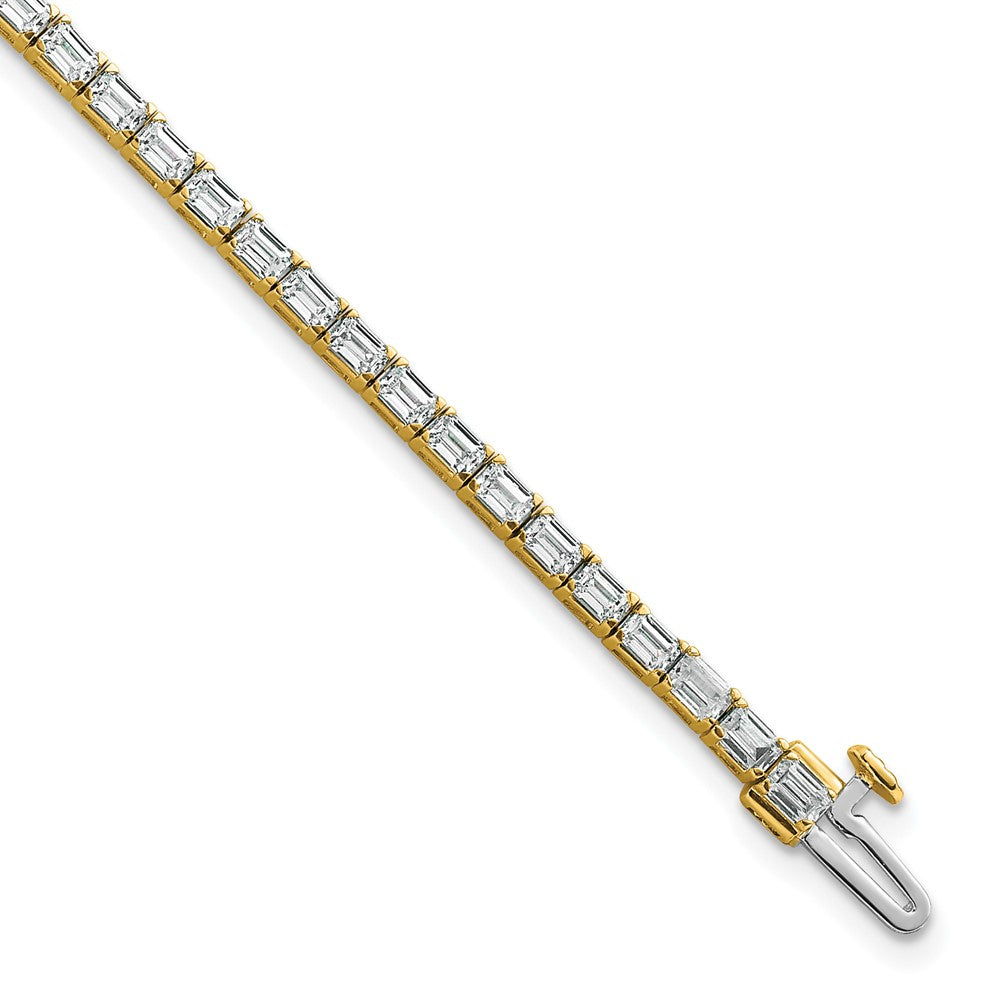 14K Yellow Gold Lab Grown Diamond Vs/Si+ G+ Emerald Tennis Bracelet