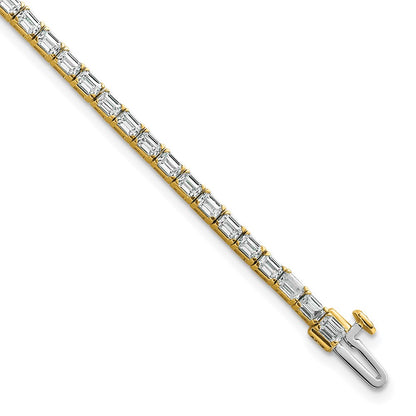 14K Yellow Gold Certified Lab Grown Diamond Vs/Si Fgh Emerald Tennis Bracelet