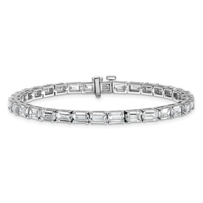 14K White Gold Ctw Vs+ F+ Lab Grown Emerald Diamond Tennis Bracelet