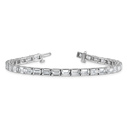 14K White Gold Ctw Vs+ F+ Lab Grown Emerald Diamond Tennis Bracelet