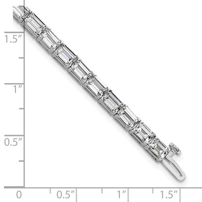 14K White Gold Certified Ctw Vs Def Lab Grown Emerald Diamond Tennis Bracel