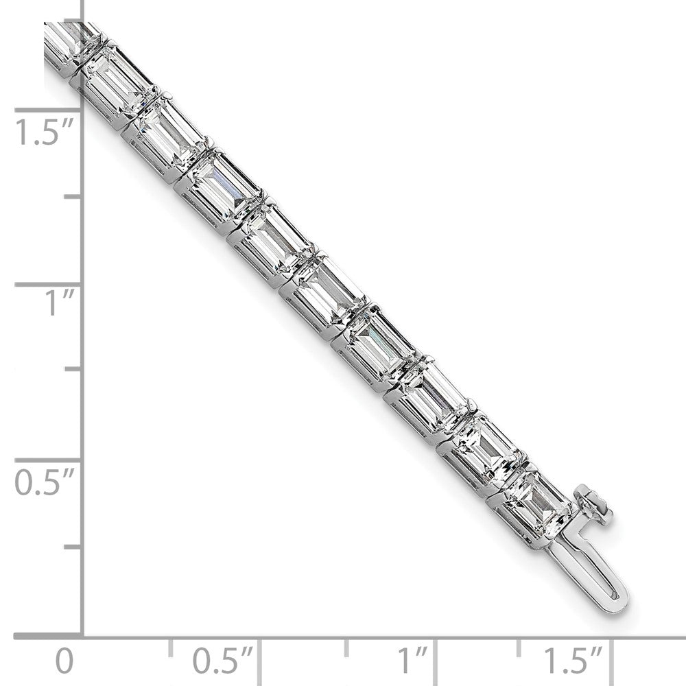 14K White Gold Ctw Vs+ F+ Lab Grown Emerald Diamond Tennis Bracelet